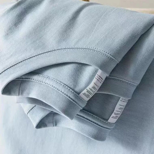 100% Cotton O Neck Short-sleeved Tops