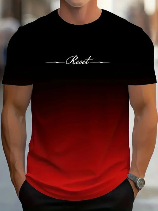 3D Simple Style Round Neck T-shirt