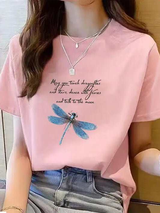 Dragonfly Dandelion Trend Clothing Graphic T-shirt