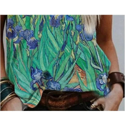 Women's  3D Floral Oil Painting T-shirt